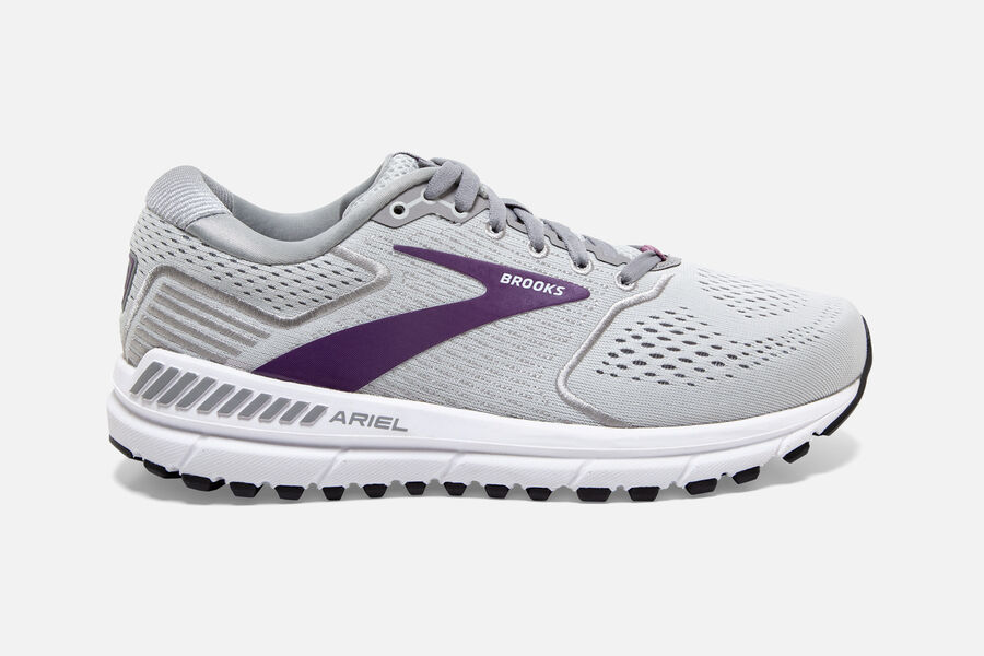 Brooks Ariel '20 Womens UK - Road Running Shoes - Grey/Purple 009-YNXBGI